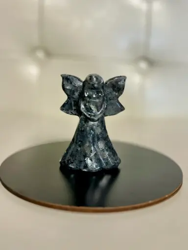 4" Standing Angel Carving in natural Larvakite
