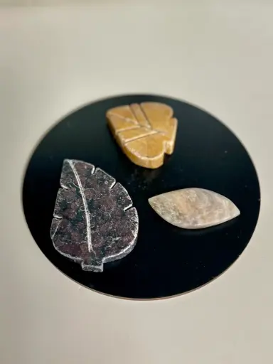 Carved Leaf Stones